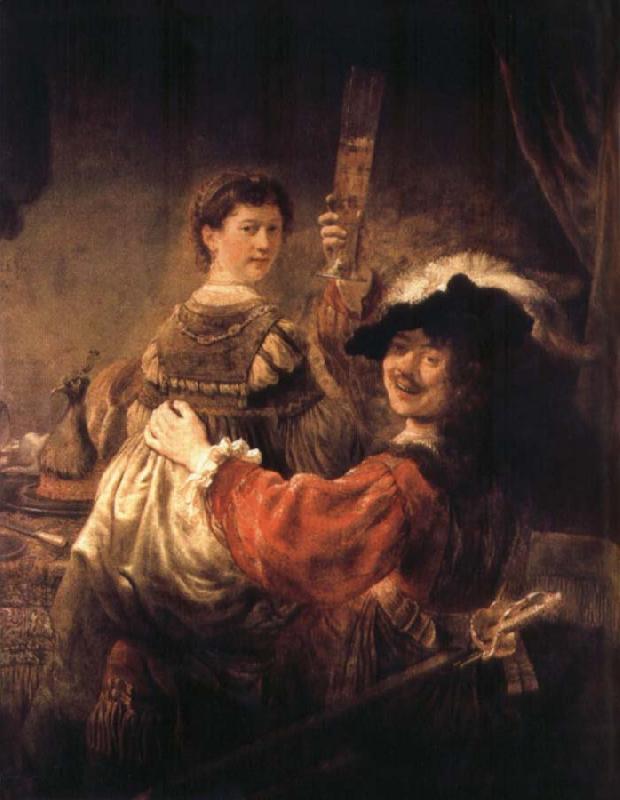 REMBRANDT Harmenszoon van Rijn Self-Portrait with Saskia oil painting picture